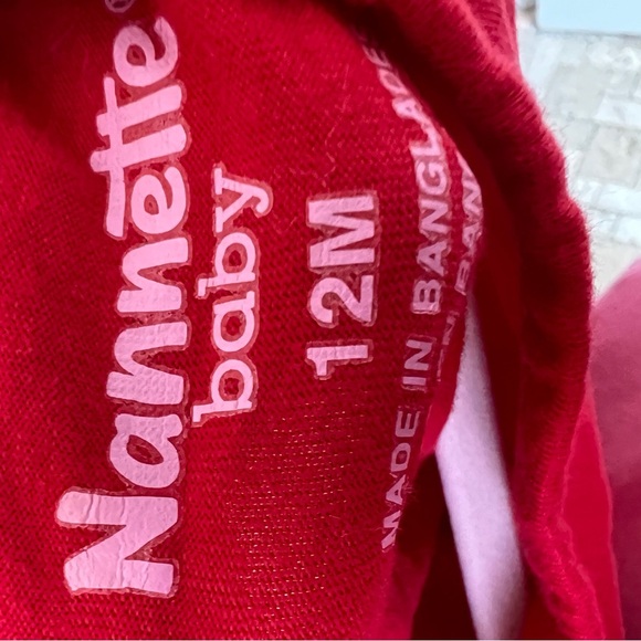 Nannette Baby 12M Red Long Sleeve Onesie - Picture 3 of 3